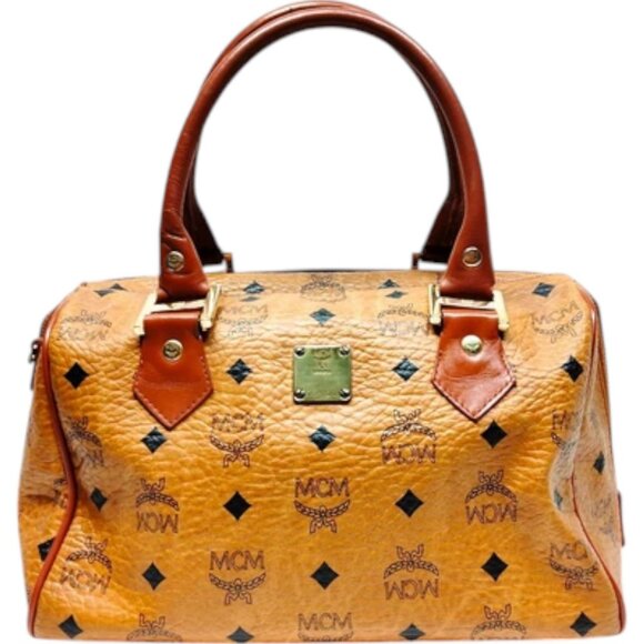 060241BU (L3) MCM Hand Bag Brown PVC - Picture 1 of 9